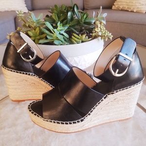 Black espadrille wedges